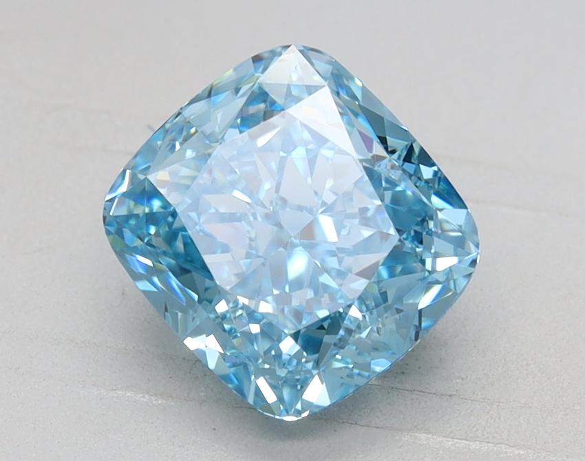 1.81 Ct. Fancy Vivid Blue Cushion Lab Grown Diamond