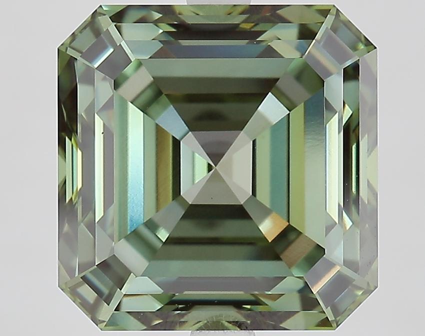 7.72 Ct. Fancy Vivid Green Asscher Lab Grown Diamond