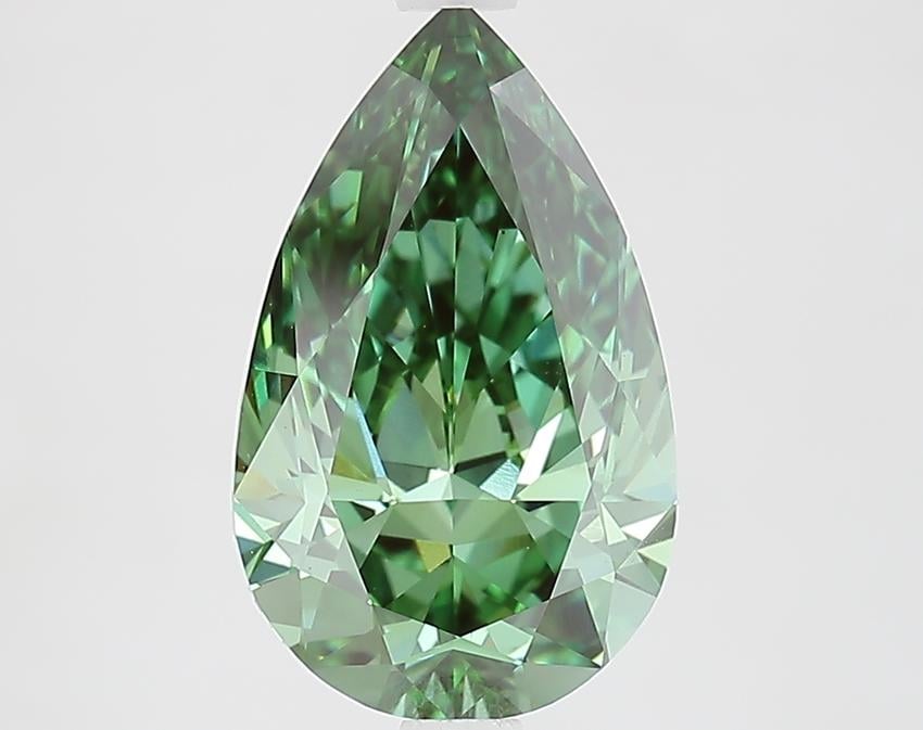 2.91 Ct. Fancy Vivid Green Pear Lab Grown Diamond