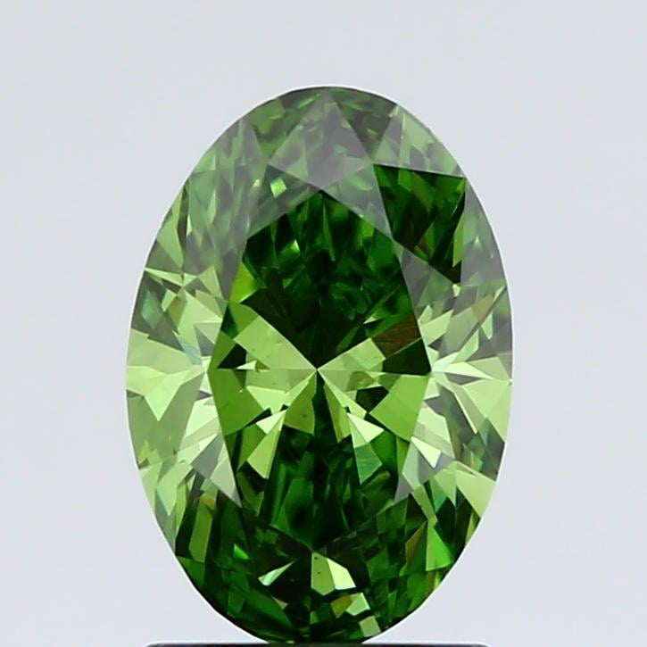 1.38 Ct. Fancy Vivid  Green Oval Lab Grown Diamond