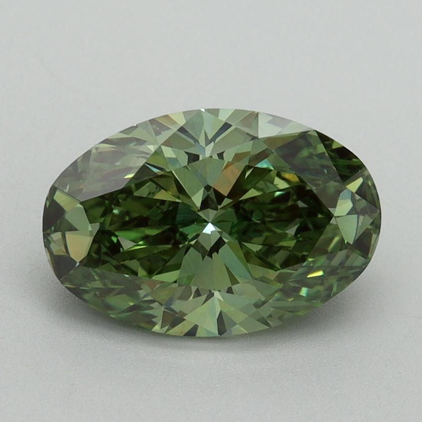 2.11 Ct. Fancy Vivid Green Oval Lab Grown Diamond