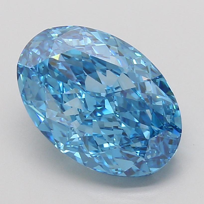 5.02 Ct. Fancy Vivid Blue Oval Lab Grown Diamond