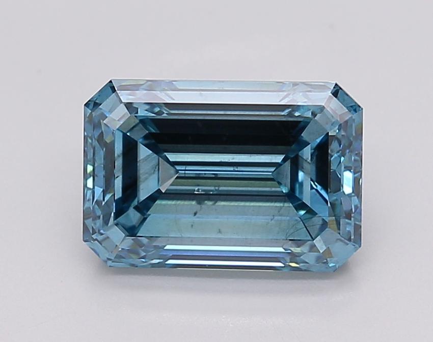 3.07 Ct. Fancy Vivid Blue Emerald Lab Grown Diamond