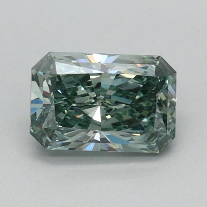 0.54 Ct. Fancy Vivid Bluish Green Radiant Lab Grown Diamond