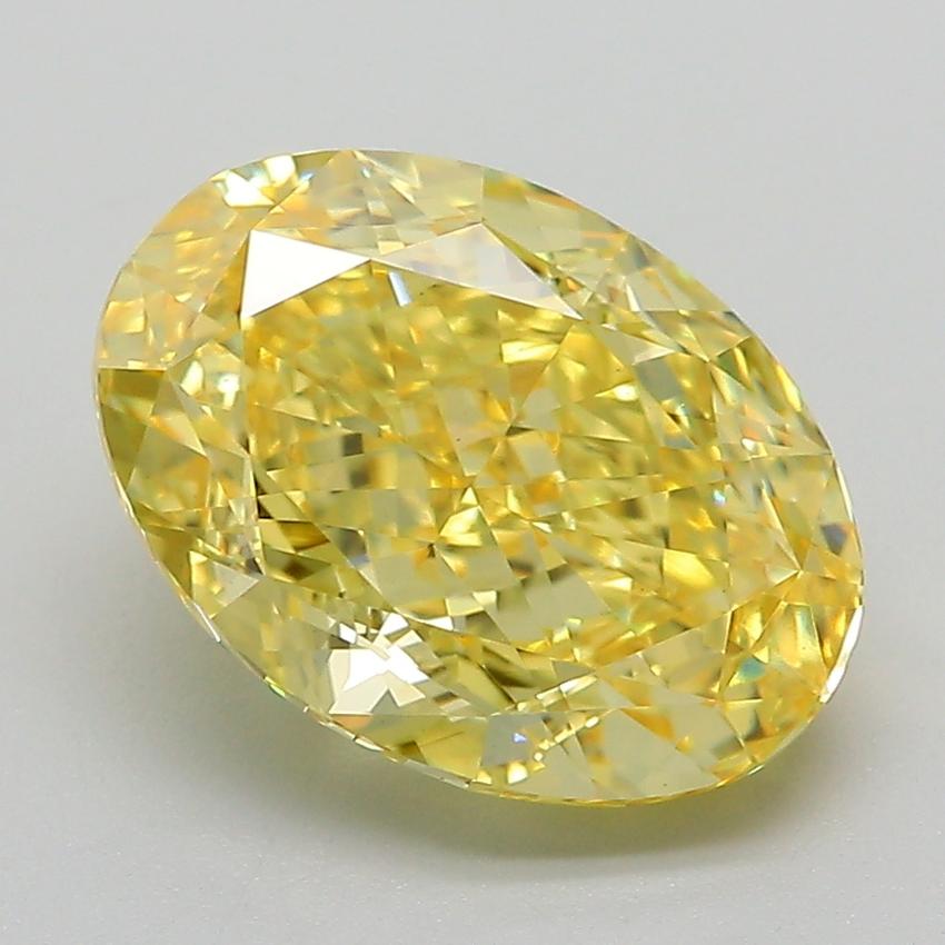 4.04 Ct. Fancy Vivid Yellow Oval Lab Grown Diamond