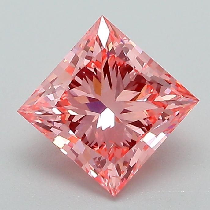1.46 Ct. Fancy Vivid Pink Princess Lab Grown Diamond