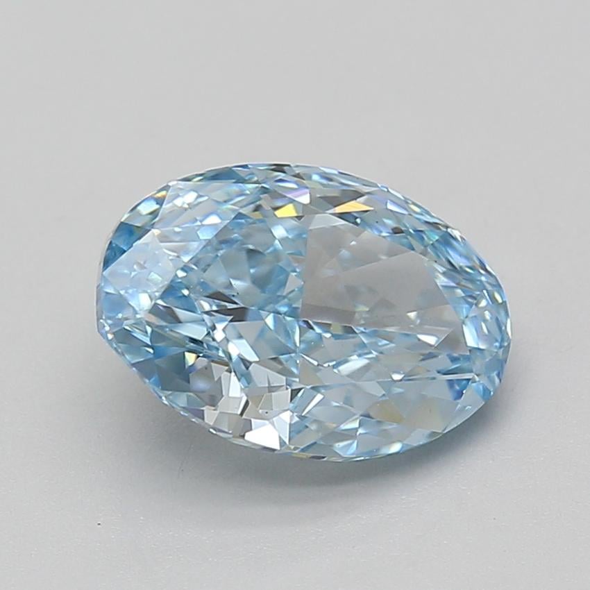 3.01 Ct. Fancy Vivid Blue Oval Lab Grown Diamond