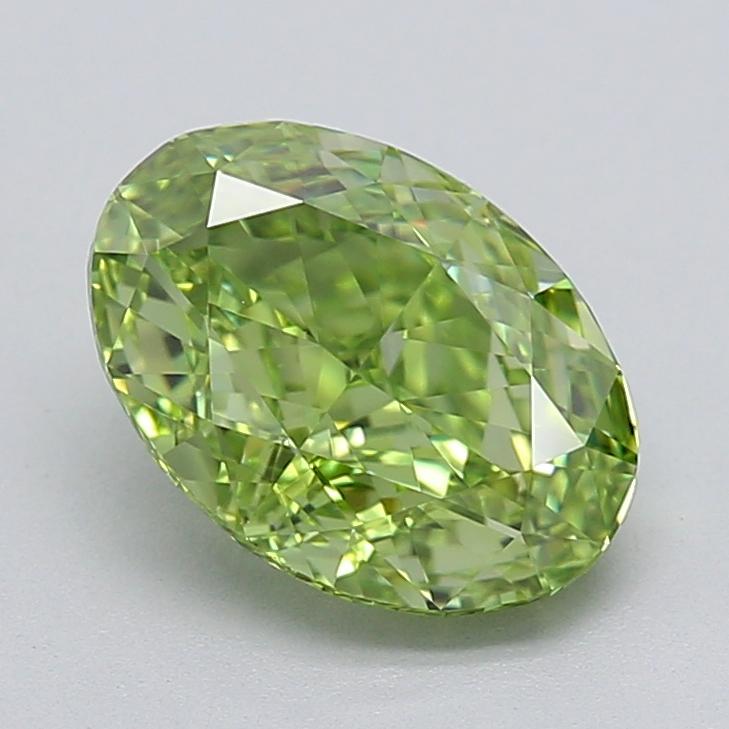 2.03 Ct. Fancy Vivid  Green Oval Lab Grown Diamond