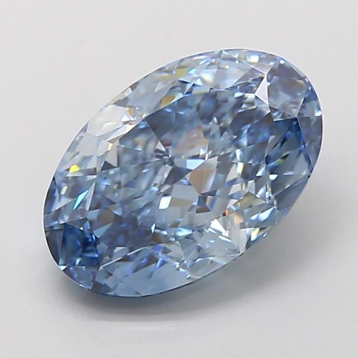4.15 Ct. Fancy Vivid Blue Oval Lab Grown Diamond