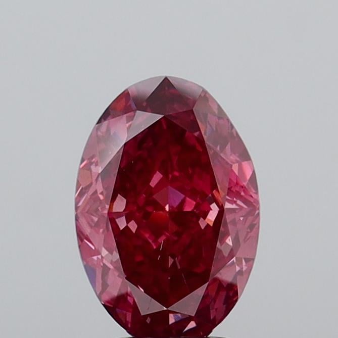 3.01 Ct. Fancy Deep  Pink Oval Lab Grown Diamond