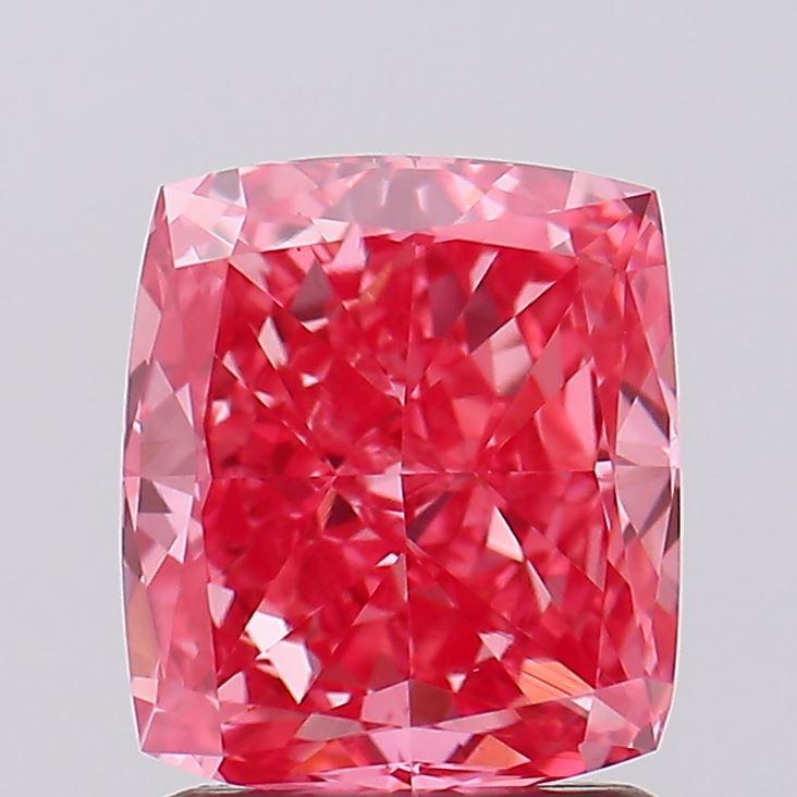1.51 Ct. Fancy Vivid Pink Cushion Lab Grown Diamond