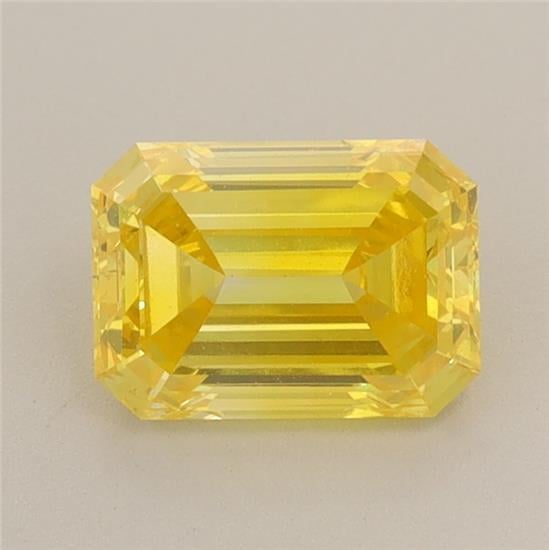 0.98 Ct. Fancy Vivid Yellow Emerald Lab Grown Diamond