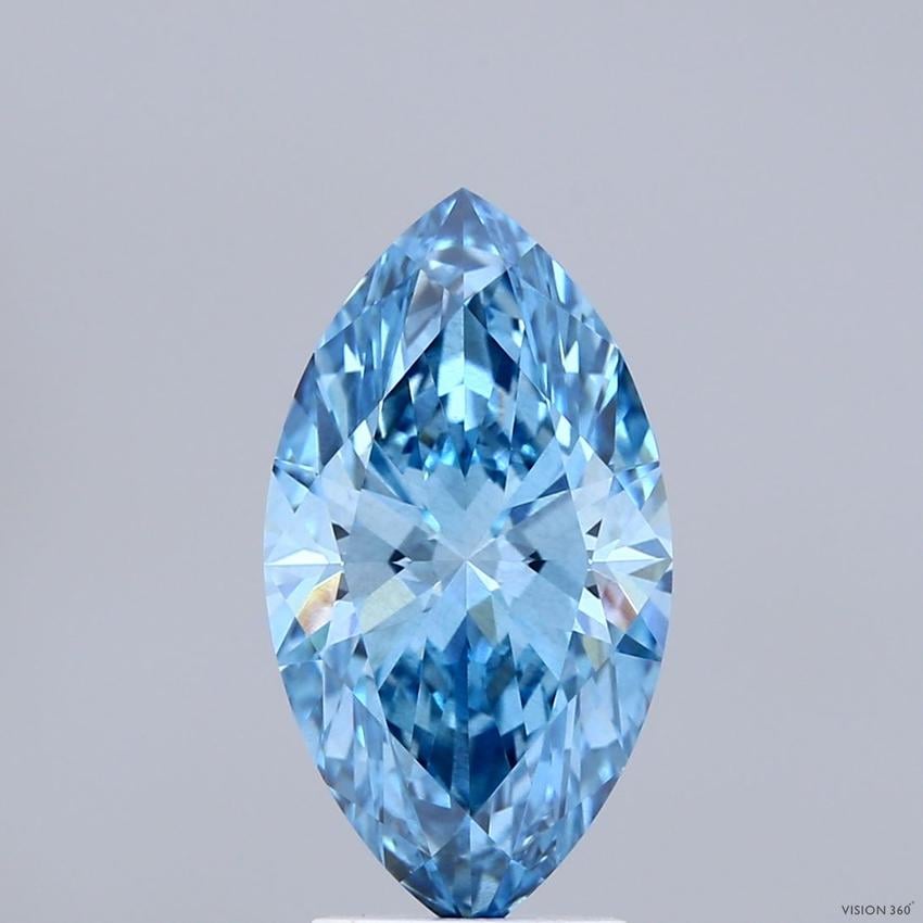 2.91 Ct. Fancy Vivid Blue Marquise Lab Grown Diamond