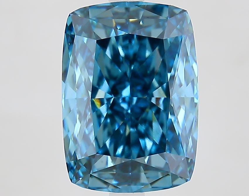 5.10 Ct. Fancy Vivid Blue Cushion Lab Grown Diamond