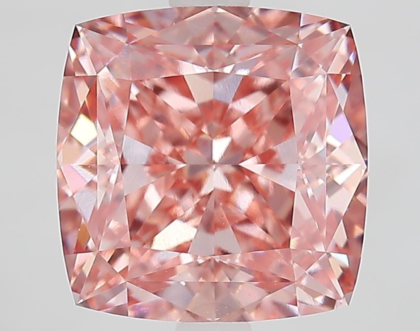 4.10 Ct. Fancy Vivid Pink Cushion Lab Grown Diamond