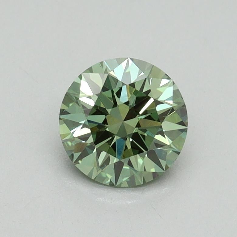 0.70 Ct. Fancy Vivid Pacific Green Round Lab Grown Diamond