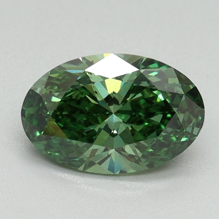 1.01 Ct. Fancy Vivid Green Oval Lab Grown Diamond