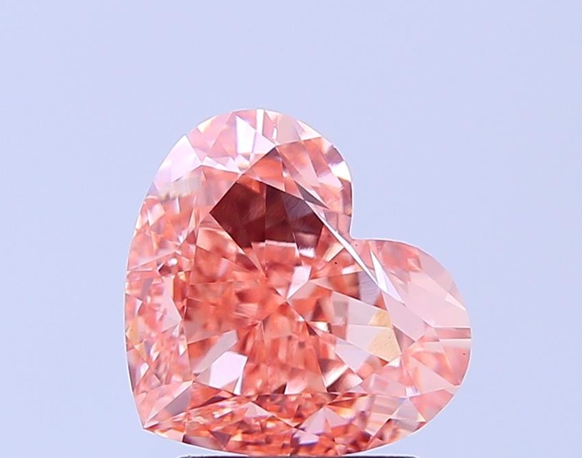 3.17 Ct. Fancy Intense Pink Heart Lab Grown Diamond