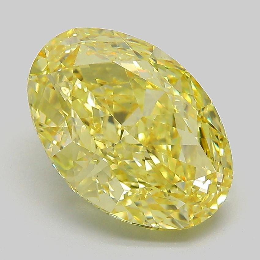4.56 Ct. Fancy Vivid Yellow Oval Lab Grown Diamond