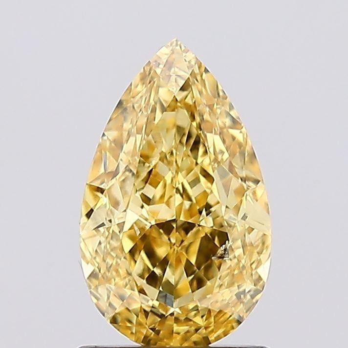 1.32 Ct. Fancy Vivid  Yellow Pear Lab Grown Diamond