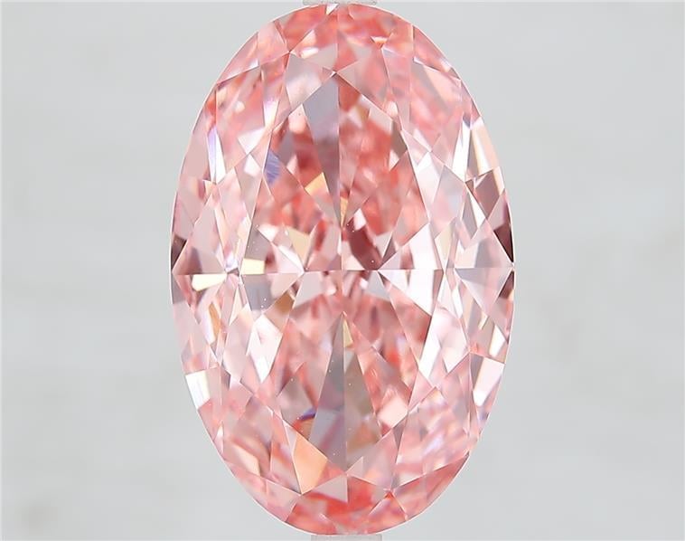 9.03 Ct. Fancy Vivid  Pink Oval Lab Grown Diamond