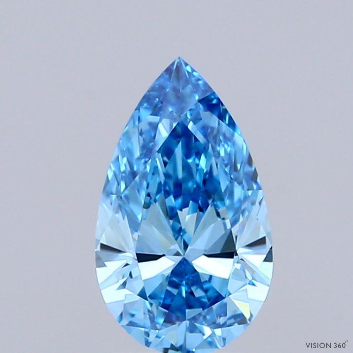 1.08 Ct. Fancy Vivid Blue Pear Lab Grown Diamond
