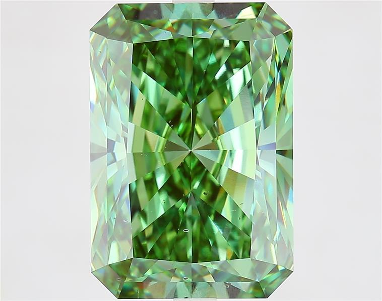10.08 Ct. Fancy Vivid  Green Radiant Lab Grown Diamond