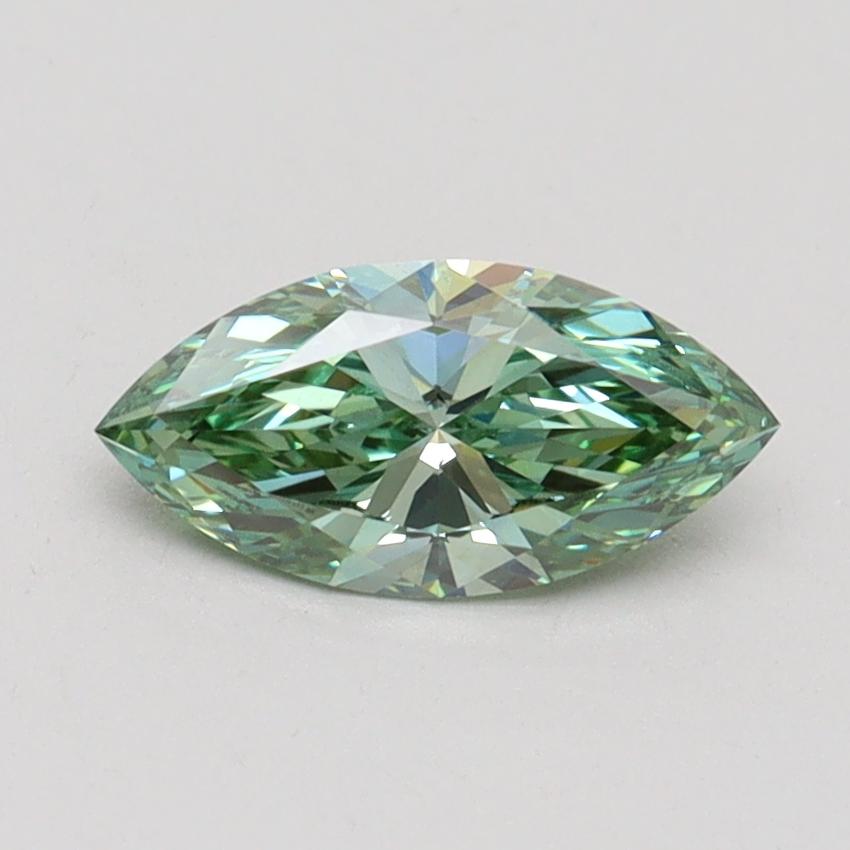 0.72 Ct. Fancy Vivid Green Marquise Lab Grown Diamond