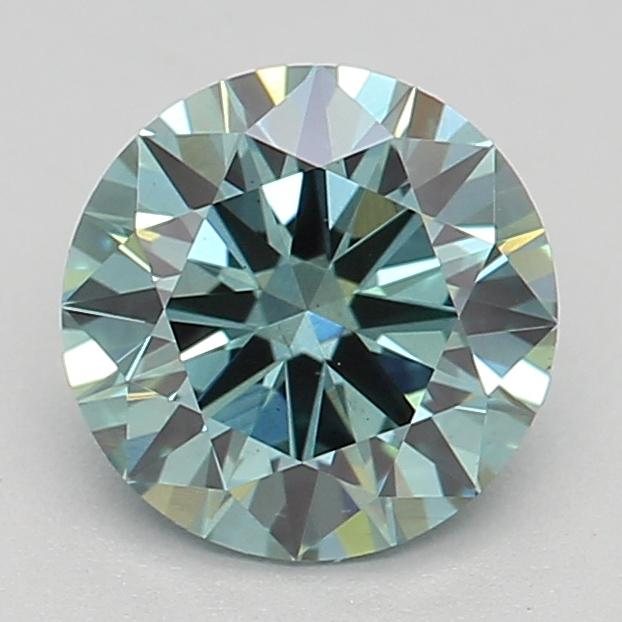 0.70 Ct. Fancy Intense Bluish Green Round Lab Grown Diamond