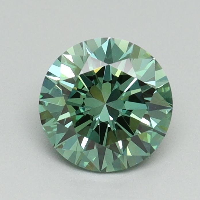 0.90 Ct. Fancy Vivid Green Round Lab Grown Diamond