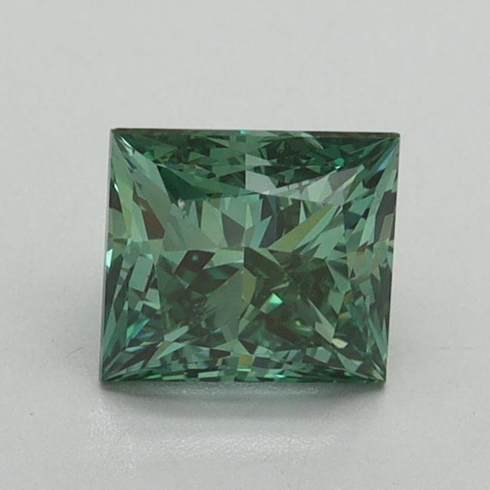 1.01 Ct. Fancy Vivid Green Princess Lab Grown Diamond