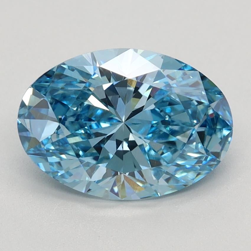 1.59 Ct. Fancy Vivid Blue Oval Lab Grown Diamond