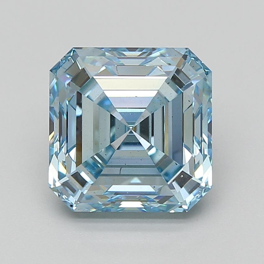 5.02 Ct. Fancy Intense Blue Asscher Lab Grown Diamond