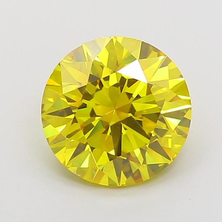 2.71 Ct. Fancy Vivid  Yellow Round Lab Grown Diamond