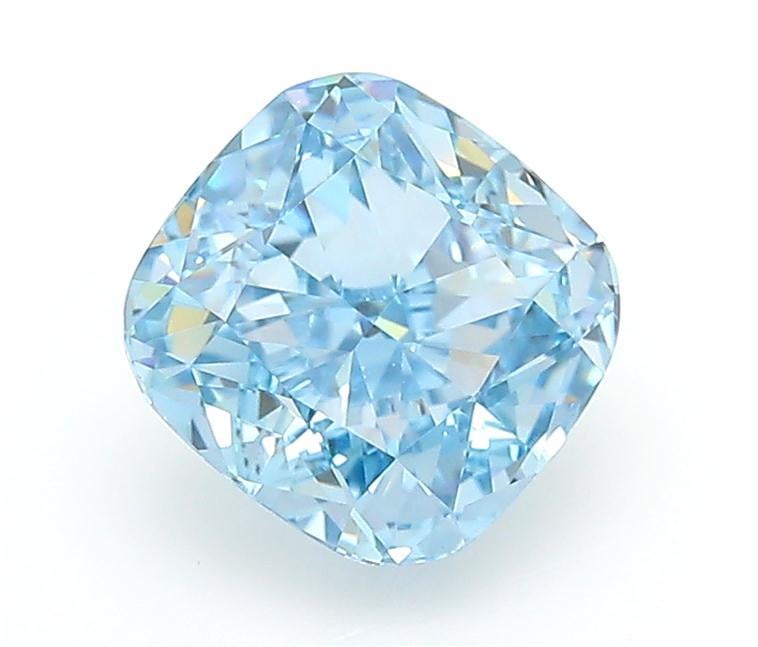 1.54 Ct. Fancy Vivid Blue Cushion Lab Grown Diamond