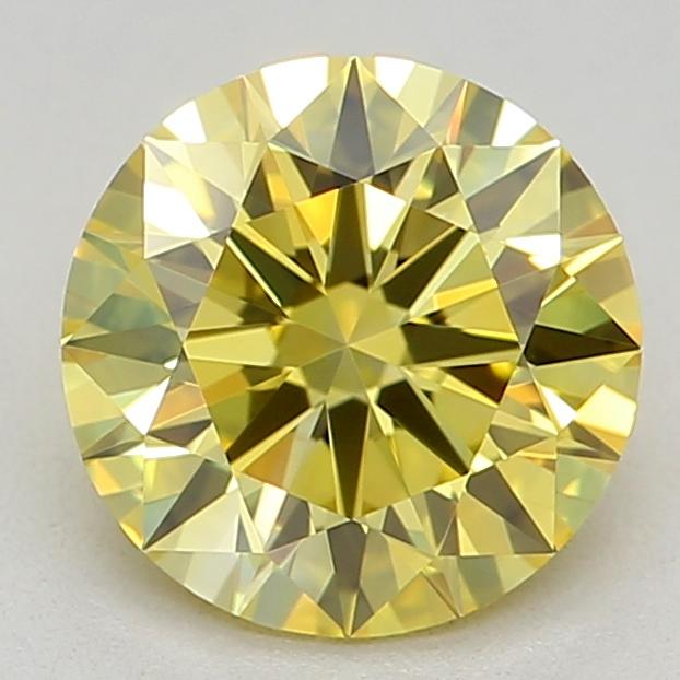 0.87 Ct. Fancy Vivid Yellow Round Lab Grown Diamond