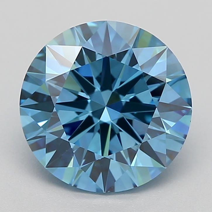 1.54 Ct. Fancy Vivid Blue Round Lab Grown Diamond