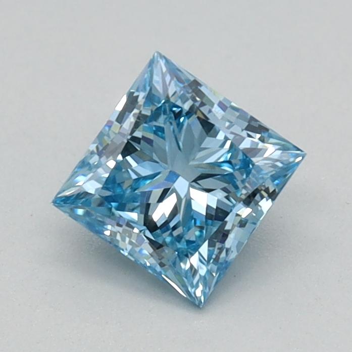 0.51 Ct. Fancy Vivid Blue Princess Lab Grown Diamond