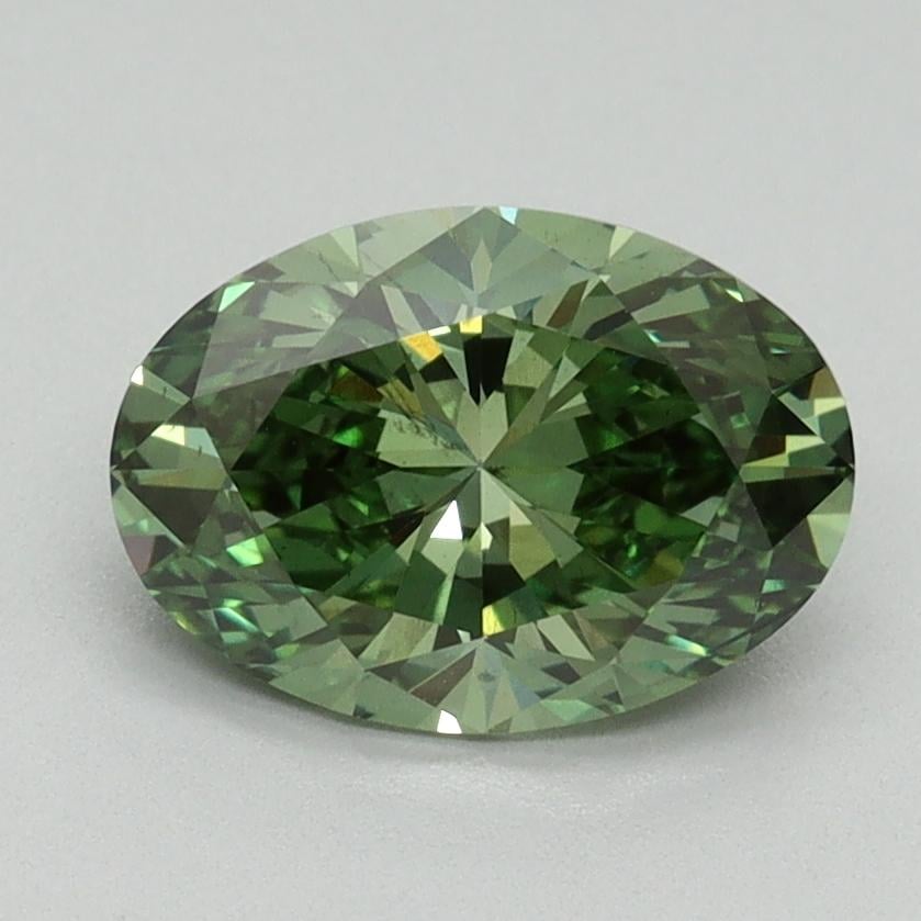 1.50 Ct. Fancy Vivid Green Oval Lab Grown Diamond