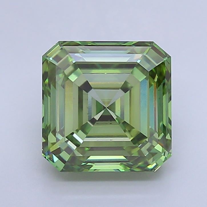 4.74 Ct. Fancy Vivid  Green Asscher Lab Grown Diamond