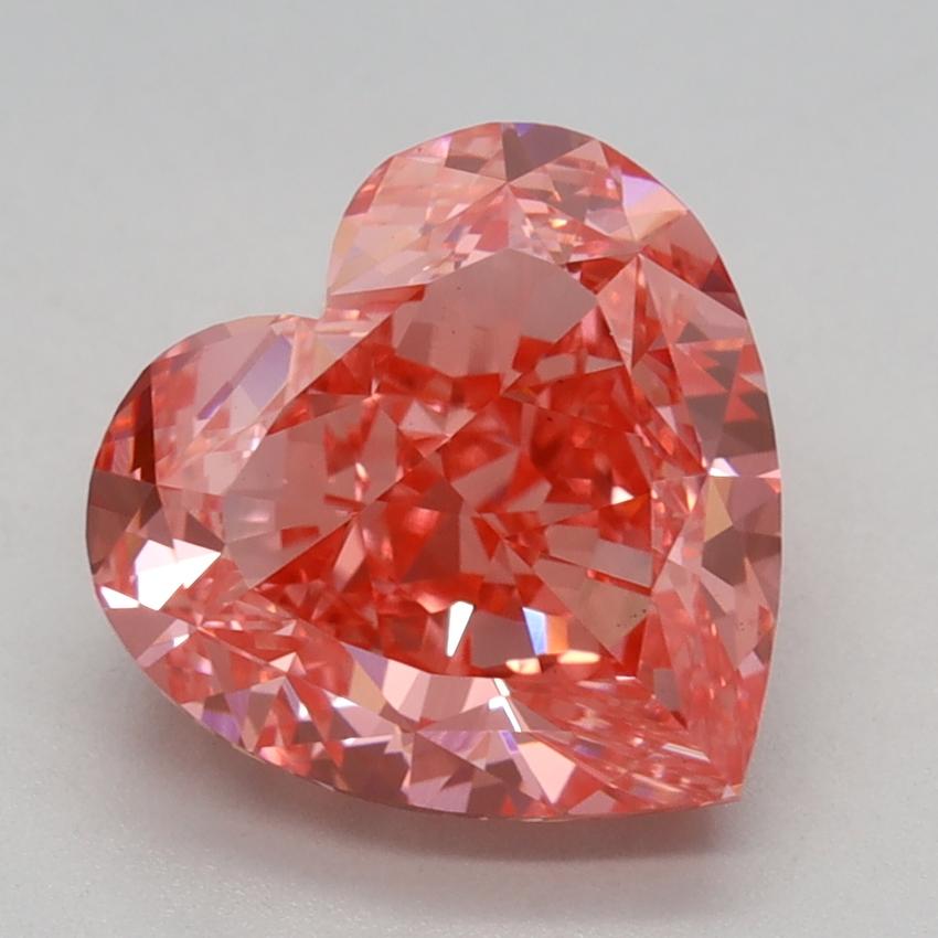 3.16 Ct. Fancy Vivid Pink Heart Lab Grown Diamond