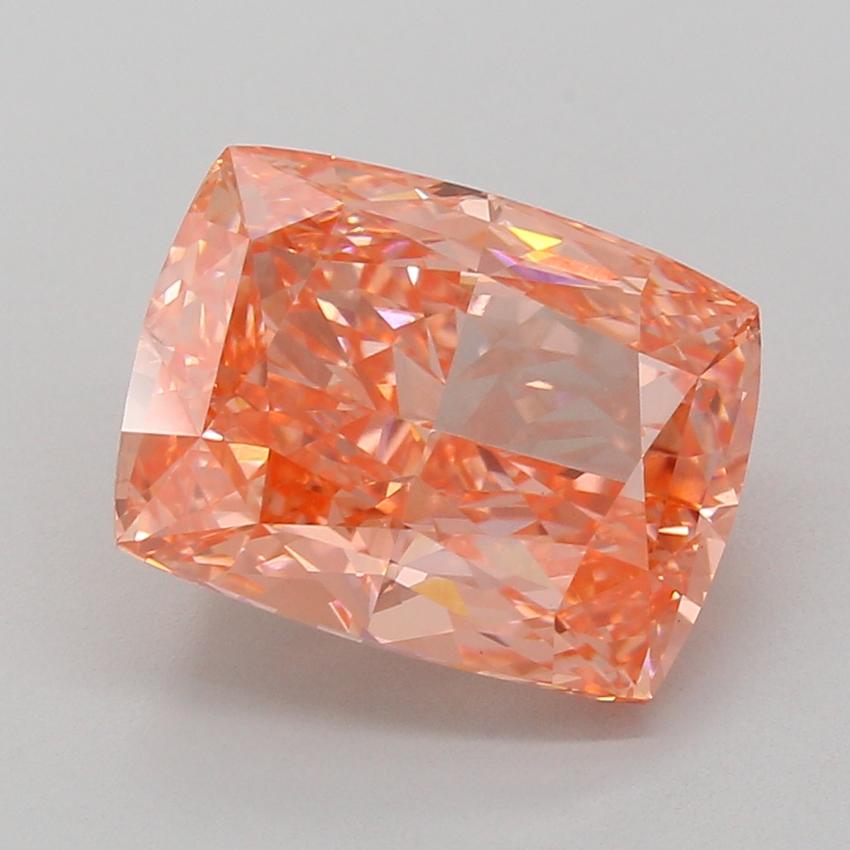 7.00 Ct. Fancy Vivid Pink Cushion Lab Grown Diamond