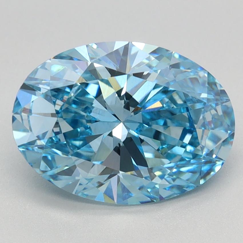 2.32 Ct. Fancy Vivid Blue Oval Lab Grown Diamond