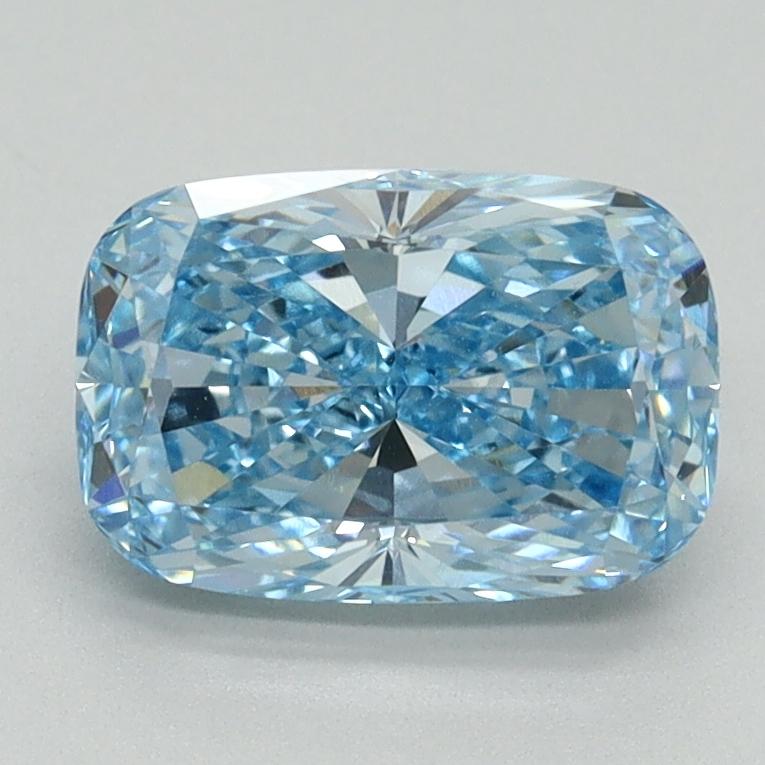 1.64 Ct. Fancy Vivid Blue Cushion Lab Grown Diamond