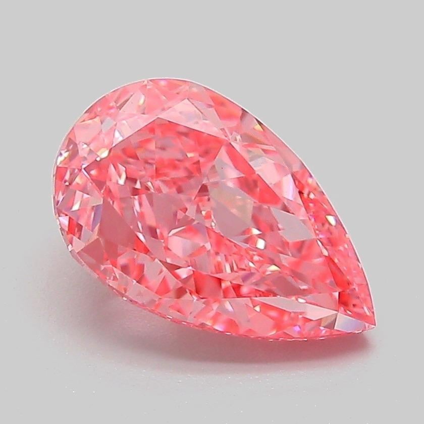 2.08 Ct. Fancy Vivid Pink Pear Lab Grown Diamond