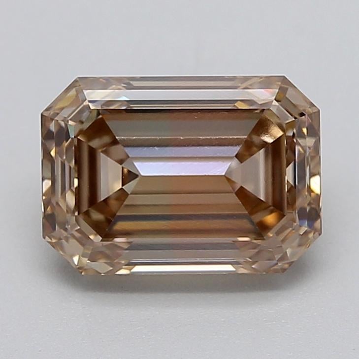 1.58 Ct. Very Light  Brown Emerald Lab Grown Diamond