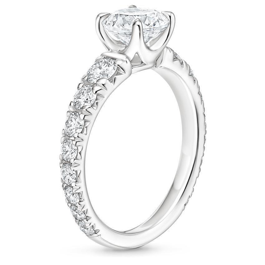 Platinum Tapered Luxe Sienna Diamond Ring, large side view