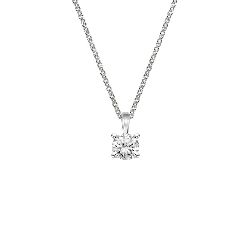 Single Bail Four Prong Pendant in Platinum | Brilliant Earth