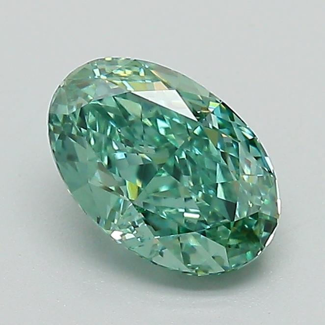 1.04 Ct. Fancy Vivid Green Oval Lab Grown Diamond