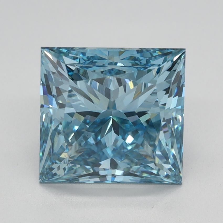 2.75 Ct. Fancy Vivid Blue Princess Lab Grown Diamond